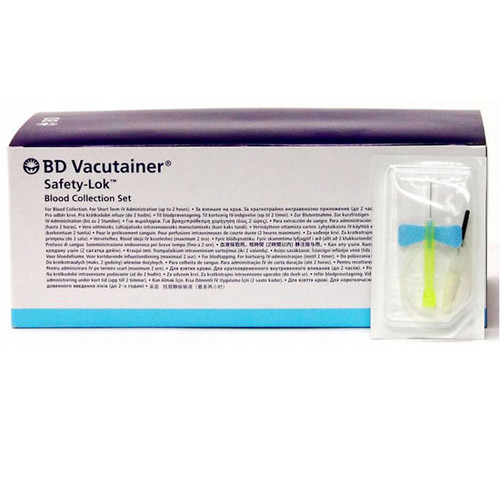 Safety-Lock™ Vacutainer® Blood Collection and Infusion Set, 21GA OD 0.75" Needle - CASE