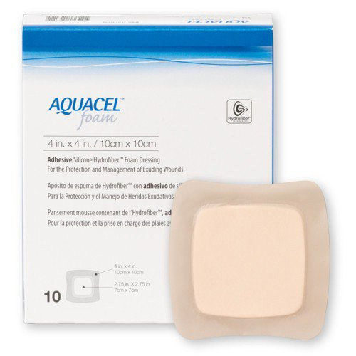 Convatec 420619 AQUACEL FOAM HYDROFIBER ADHESIVE Dressing, STERILE 12.5cm X 12.5cm BX/10 Convatec 420619 AQUACEL FOAM HYDROFIBER ADHESIVE Dressing, STERILE 12.5cm X 12.5cm BX/10