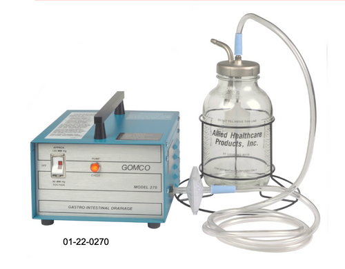 *Special Order - 700-01-22-0270 PUMP SUCTION PORTABLE GASTRIC MDL 270 W/GLASS 1200ML 115V/50-60HZ