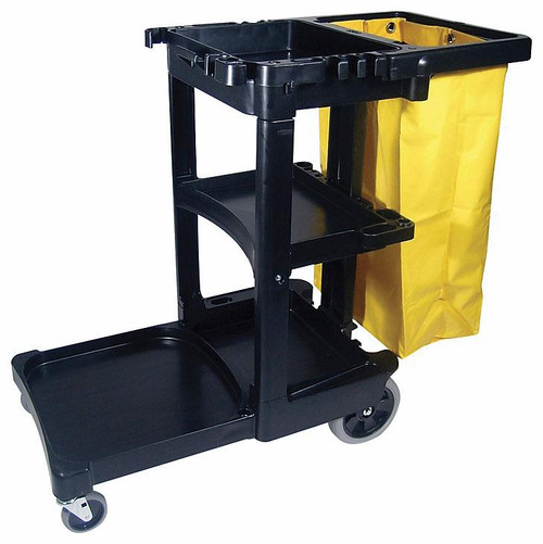 *Special Order - JANITOR CART WITH ZIPPERED YEL VINYL BAG