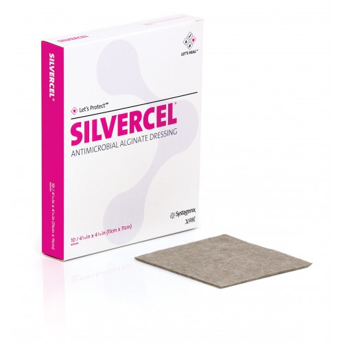 Systagenix CAD011 SILVERCEL Antimicrobial Hydroalginate Dressing, 11cm x 11cm, BX/10 (CAD011)