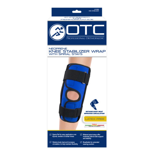 OTC 0312-2L NEOPRENE KNEE STABILIZER/SPIRAL STAYS ROYAL-BLUE 2L