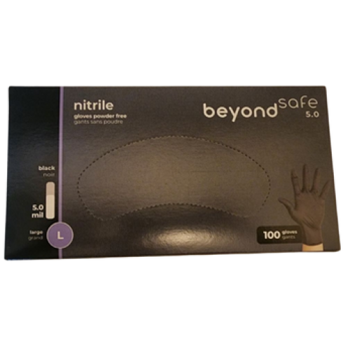 Beyond Safe Black Nitrile Gloves 5mil - Lifesupply.ca - Canadian ...