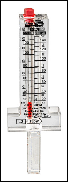 FLOW METERBLUE WHITE21/2 TOP MOUNT 60240 GPM F30250P