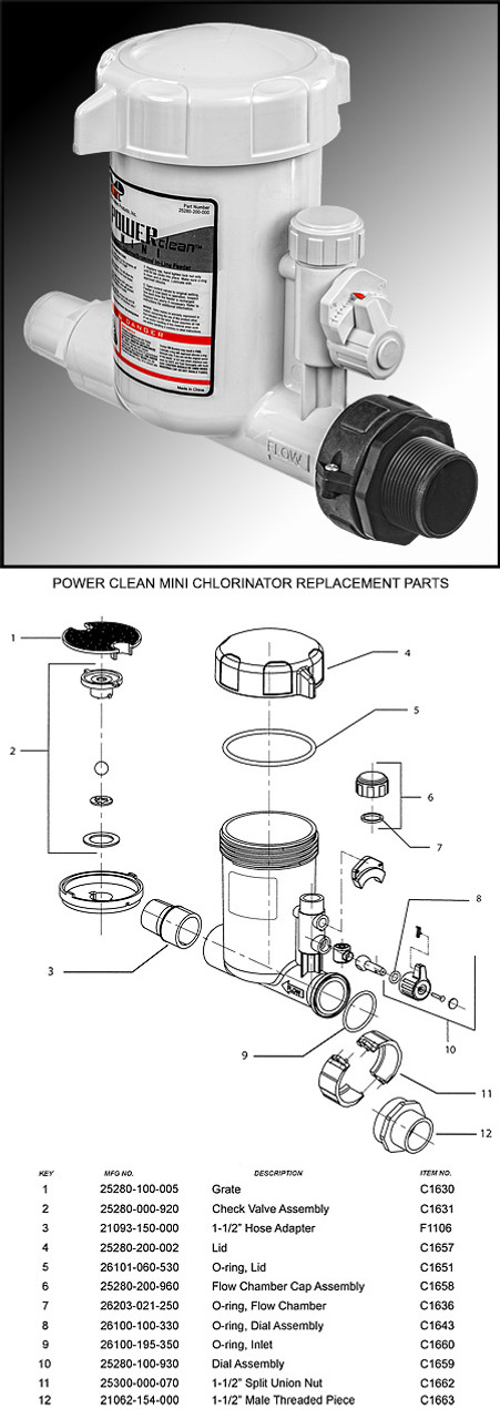 CMP CHLORINATOR MINI POWER CLEAN FOR 5 TO 20,000 GALLON