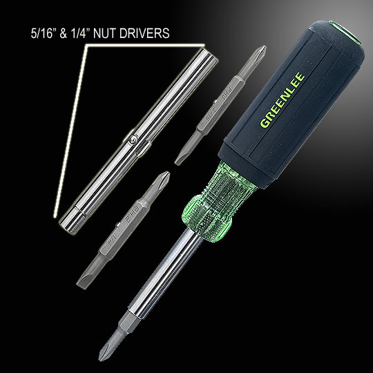 Greenlee 0153-42C 6-in-1 Multi-Tool Screwdriver, Black