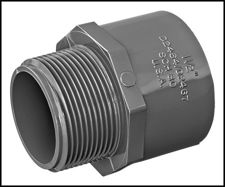 Lasco PVC #836-015 - Male Adaptor (SCH 80) 1-1/2