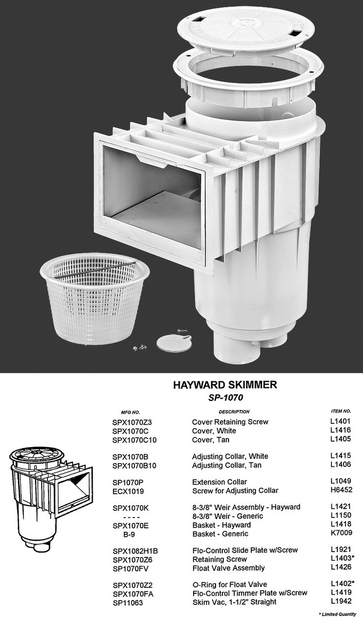 HAYWARD SP1070 WALL SKIMMER 1-1/2"" THREADED