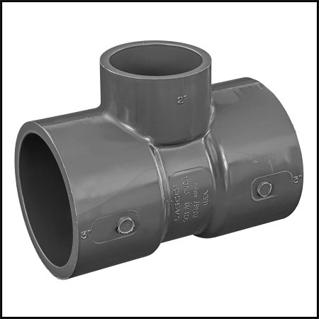 Lasco PVC 801338 Tee SCH 80 3" Slip x 2" Slip PoolPartsUnlimited