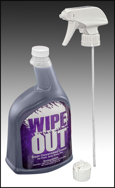 WIPE OUT POOL AND SPA SURFACE QT SPRAY BOTTLE