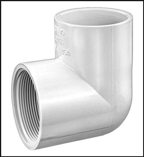 Lasco 1 1/2" X 1 1/2" 90 Degree Elbow PVC Slip X FPT (#407-015)