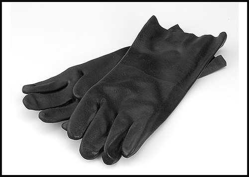 Federal Glove Co. 14" Large Black Rubber Gloves (#PVC14R)