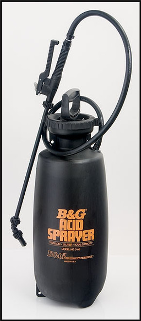 B&G Equipment Company Acid Sprayer With 3 Gallon Tank Includes 40" Hose And Adjustable Nozzle (#12013100)