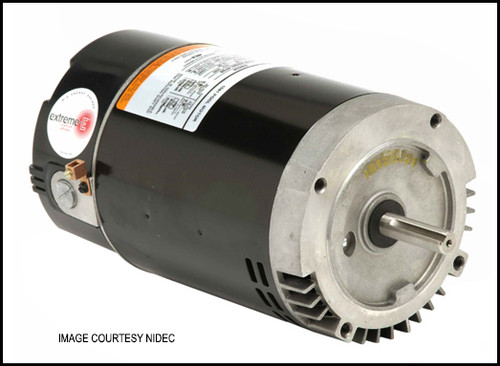 NIDEC PUMP MOTOR #ASB129 - THREADED SHAFT 1-1/2HP US MOTOR 115/230V FULL RATE