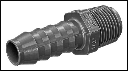 LASCO PVC #1436-005 - MALE ADAPTOR INSERT X MALE PIPE THREAD 1/2"