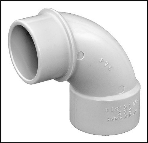 AQUASTAR POOL PRODUCTS PVC #SWA101 - ST ELBOW SWEEP 90 DEGREES SLIP X MALE SLIP  1-1/2"