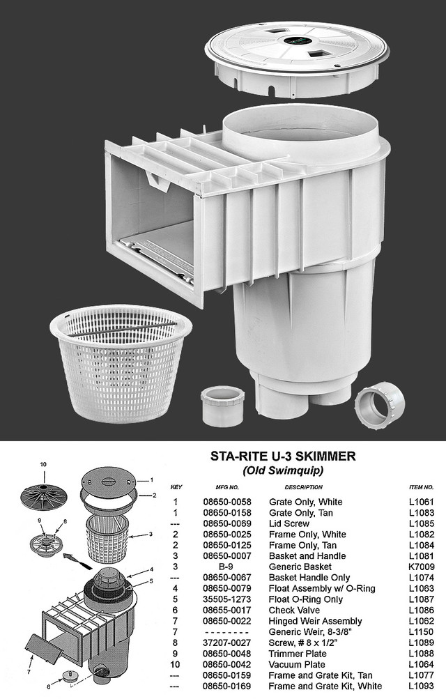 Swimquip 086504404 Wall Skimmer U3 Slip PoolPartsUnlimited