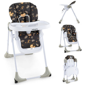 3-In-1 Convertible Baby High Chair for Toddlers-Dark Brown - Color: Dark Brown D681-AD10057PU