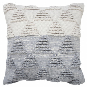 20" X 20" Heathered Gray And Off-White 100% Cotton Geometric Zippered Pillow N270-516901