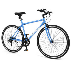 26 Inch Mountain Bike Adjustable with 6-Speed and All-terrain Rubber Wheels-Blue - Color: Blue - Si D681-SP38510NY-26