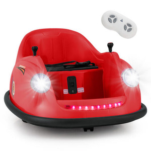 12V Electric Kids Ride on Bumper Car Battery Powered Bumping Car with Remote Control-Red - Color: R D681-TQ10265US-RE