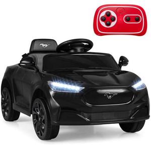 12V Kids Ride on Car Licensed Ford Mach E with Parent Control and Horn-Black - Color: Black D681-TQ10537US-DK
