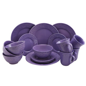 Elama Lilac Fields 16-Piece Dinnerware Set D970-ELM-LILAC-FIELDS