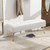 Modern Bed Bench Ottoman with White Ivory PU Leather Seat and Gold Metal Legs Q280-IVWHBW7685841