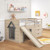 3-In-1 Twin Loft Bed with Slide Ladder Drawers for Kids Teens-Beige B593-HY10194+
