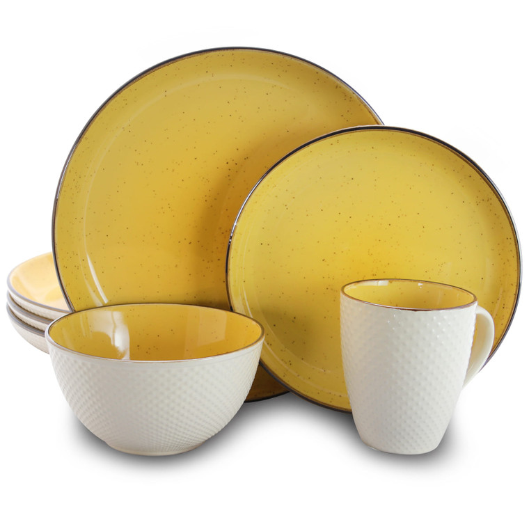 Elama Mellow-Yellow 16-Piece Dinnerware Set D970-EL-MELLOWYELLOW