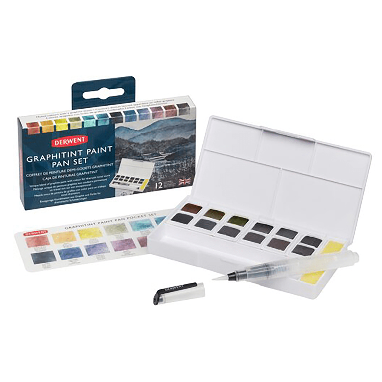 Derwent Pastel Shade Paint Pan Set - Set of 12, Assorted Colors