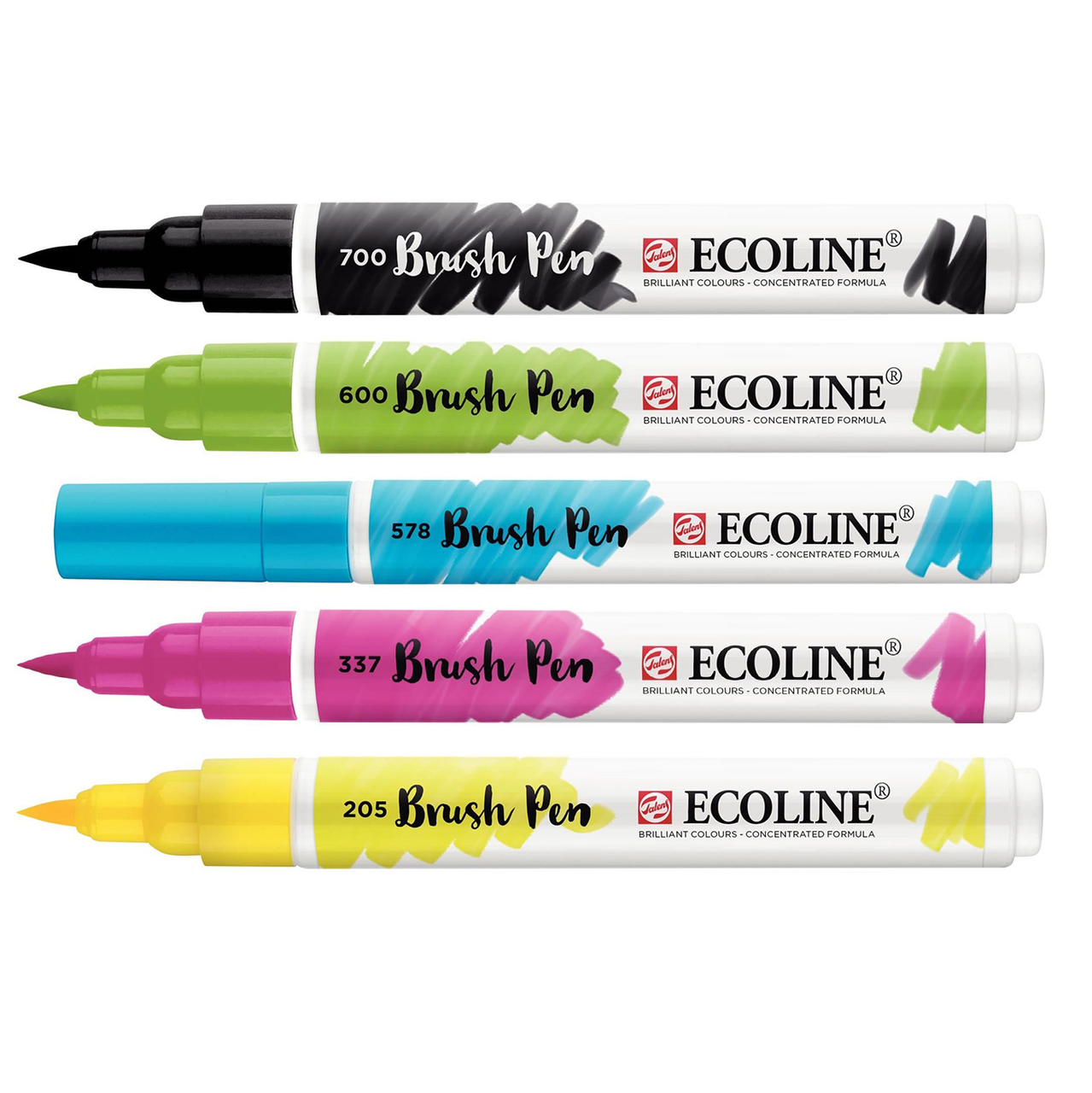 Pastel ecoline brush pen set with 10 calligraphy watercolor pens