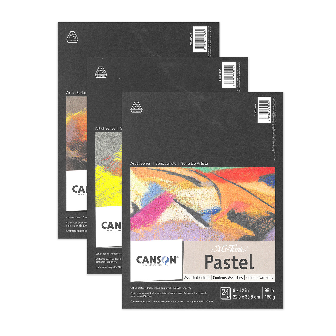  Canson XL Series Mixed Media Pad, Rough Texture, Side