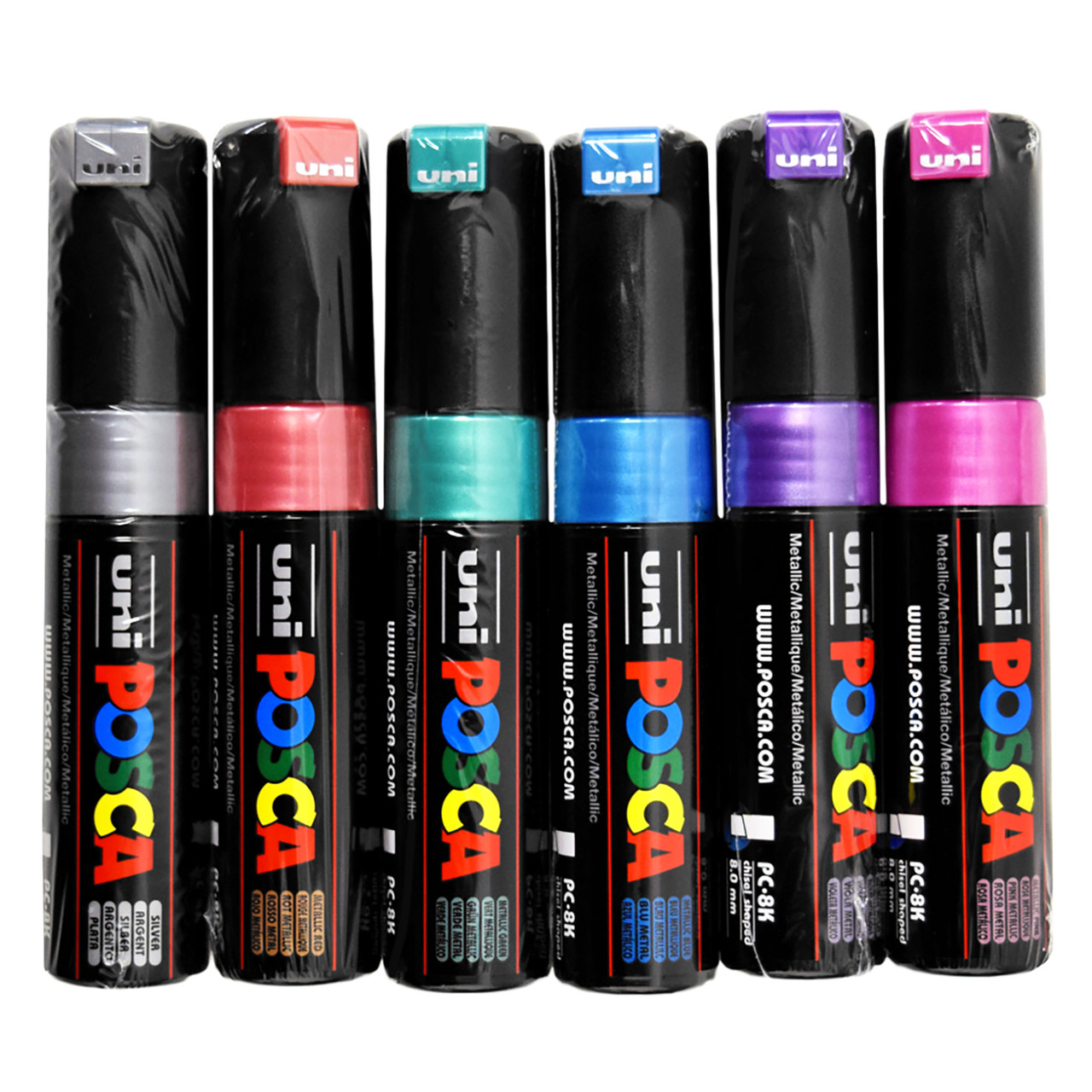 POSCA Paint Marker, PC-8K Broad Chisel, Silver 