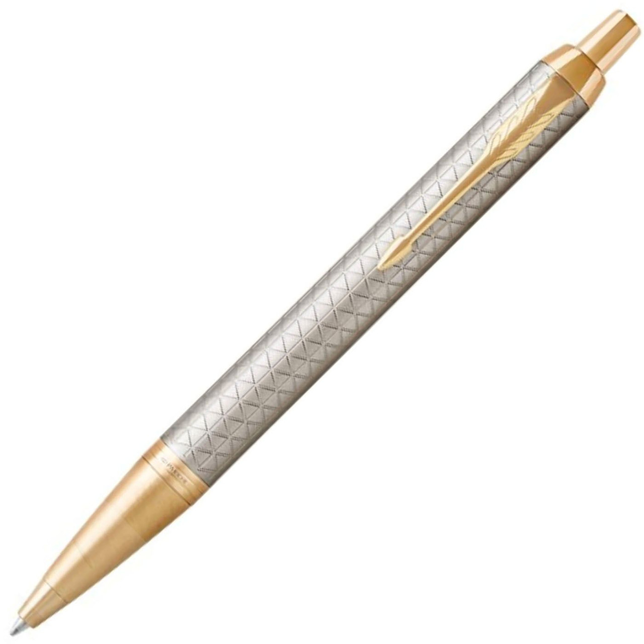 Parker IM Premium Warm Silver Gold Retractable GT Ballpoint Pen