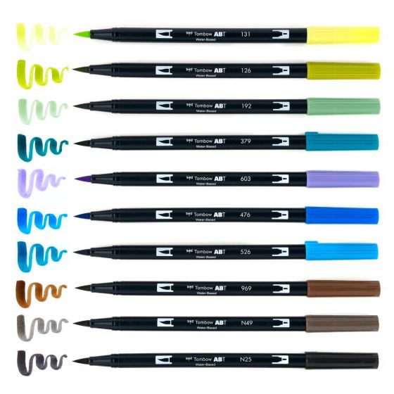 Tombow Dual Brush Pen Set of 10, Landscape