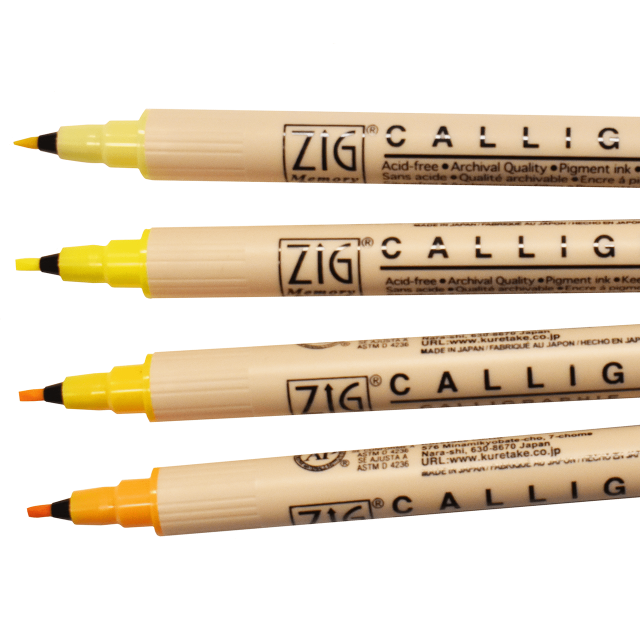Zig Calligraphy Marker Set - Yellow