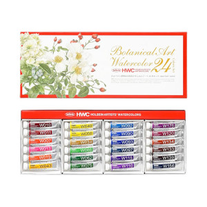  Holbein Artists' Watercolor 5ml, Botanical Art Set of 24 