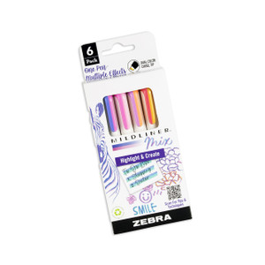  Zebra Mildliner Mix Dual Color Highlighter, 6-Pack 