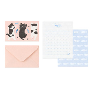 Midori Mini Letter Writing Set, Hungry Cat