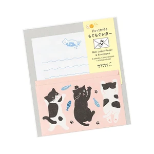  Midori Mini Letter Writing Set, Hungry Cat 