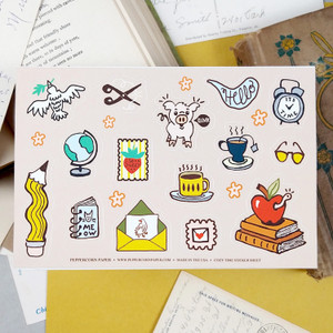  Peppercorn Paper 6x4 Sticker Sheet, Cozy Time 