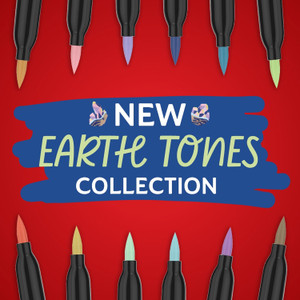  Sharpie Creative Marker, Brush Tip, Set of 12 Earth Tones 