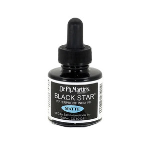 Dr. Ph. Martin's Black Star India Ink - Matte, 1 oz