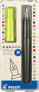 Kakuno Fountain Pen, Medium Gray Barrel - Lime Cap