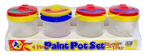 Paint Pot 4 Piece Set With Storage Tray