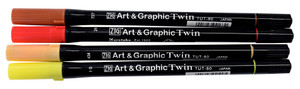 Zig Art & Graphic Twin Marker Set of 4, Autumn