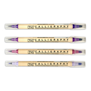 Zig Kuretake Zig Memory System Calligraphy Marker,  Set of 4 Purple 