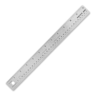 Pacific Arc Metal Cork Backed Ruler, 12"