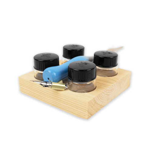 Paper & Ink Arts Dinky Dips with Glass Vials, 4 Jar Square